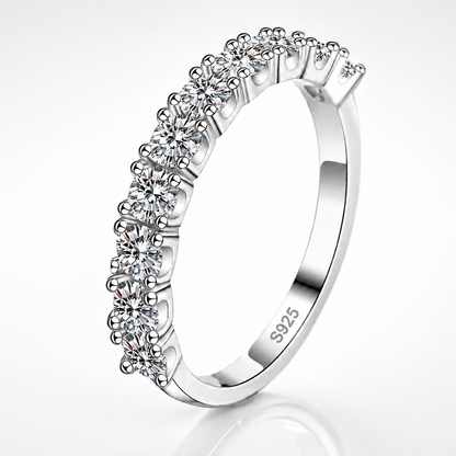1ct Round Brilliant Moissanite Half-Eternity Wedding Band