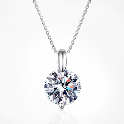 Round Brilliant Moissanite Solitaire Pendant Necklace