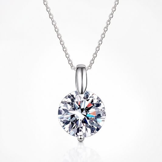 Round Brilliant Moissanite Solitaire Pendant Necklace