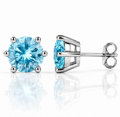 Round Brilliant Moissanite Stud Earrings – Classic Solitaire Earrings