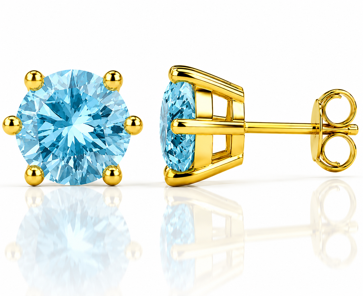 Round Brilliant Moissanite Stud Earrings – Classic Solitaire Earrings