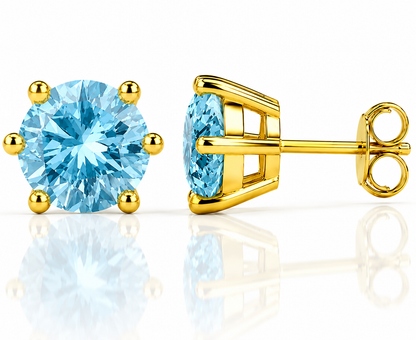 Round Brilliant Moissanite Stud Earrings – Classic Solitaire Earrings