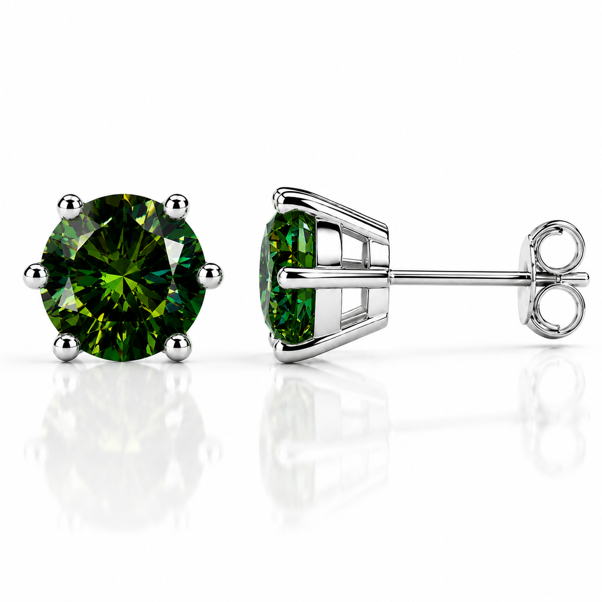 Round Brilliant Moissanite Stud Earrings – Classic Solitaire Earrings