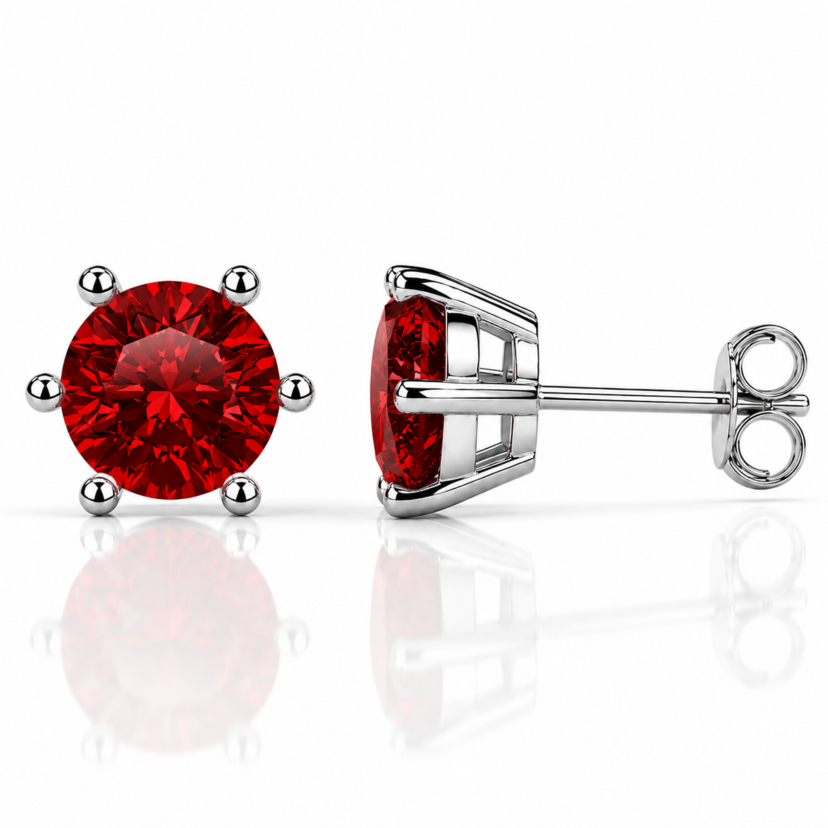 Round Brilliant Moissanite Stud Earrings – Classic Solitaire Earrings