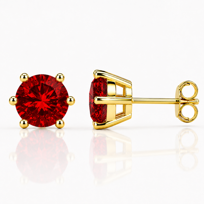Round Brilliant Moissanite Stud Earrings – Classic Solitaire Earrings