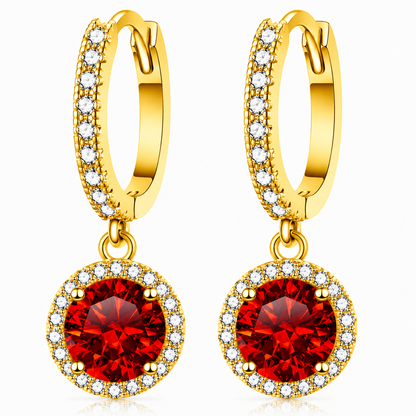 Halo Moissanite Hoop Drop Earrings
