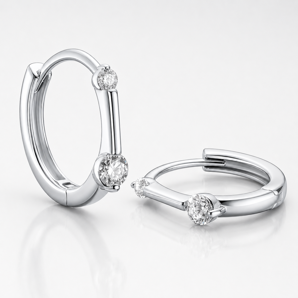 Floating Moissanite Hoop Earrings