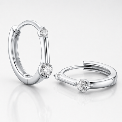 Floating Moissanite Hoop Earrings