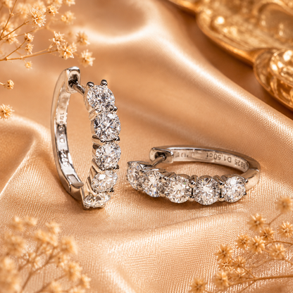 Graduated Moissanite Hoop Earrings – 3ct