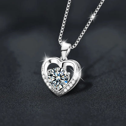 Shimmering Moissanite Heart Pendant Necklace