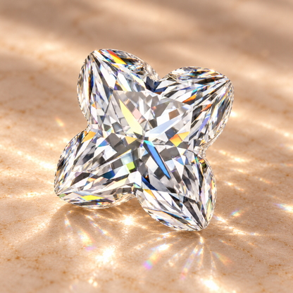 Four Leaf Clover Cut Loose Moissanite – D Colour VVS1