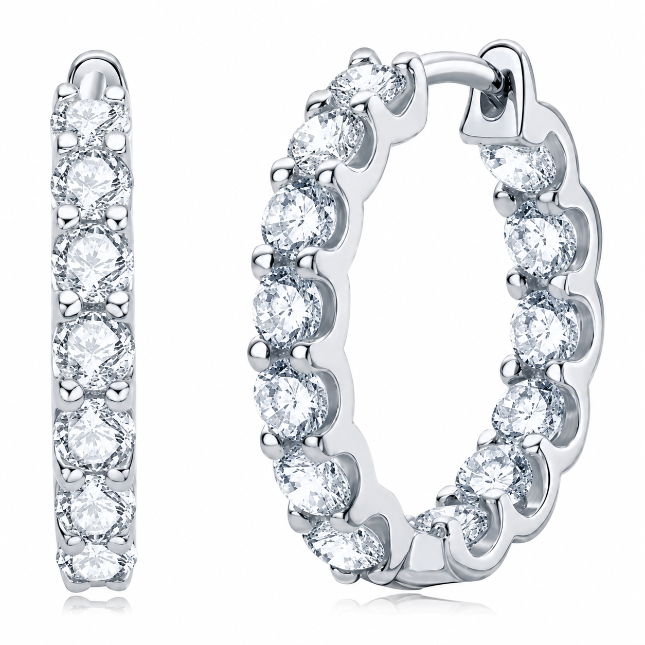 Inside Out Moissanite Hoop Earrings – 2.6ct