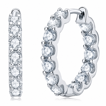 Inside Out Moissanite Hoop Earrings – 2.6ct