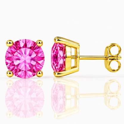 Four Prong Moissanite Solitaire Stud Earrings