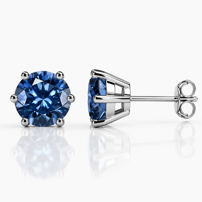 Round Brilliant Moissanite Stud Earrings – Classic Solitaire Earrings