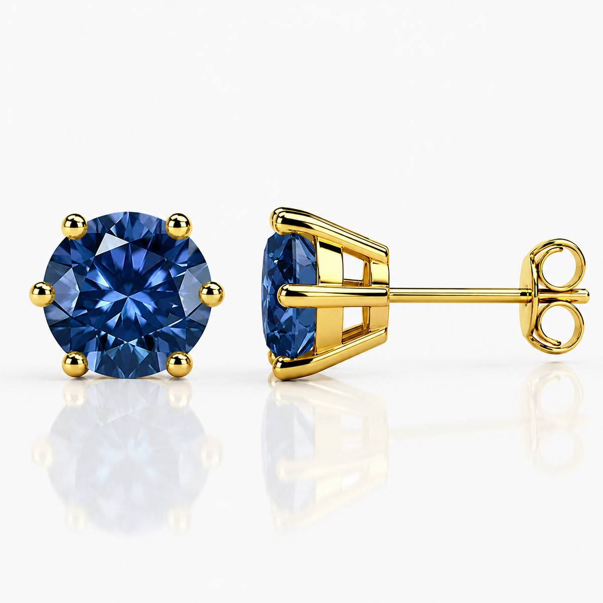 Round Brilliant Moissanite Stud Earrings – Classic Solitaire Earrings