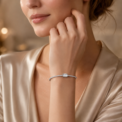 Emerald Cut Moissanite Tennis Bracelet