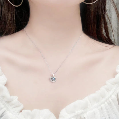 Shimmering Moissanite Heart Pendant Necklace