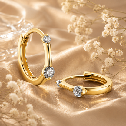 Floating Moissanite Hoop Earrings