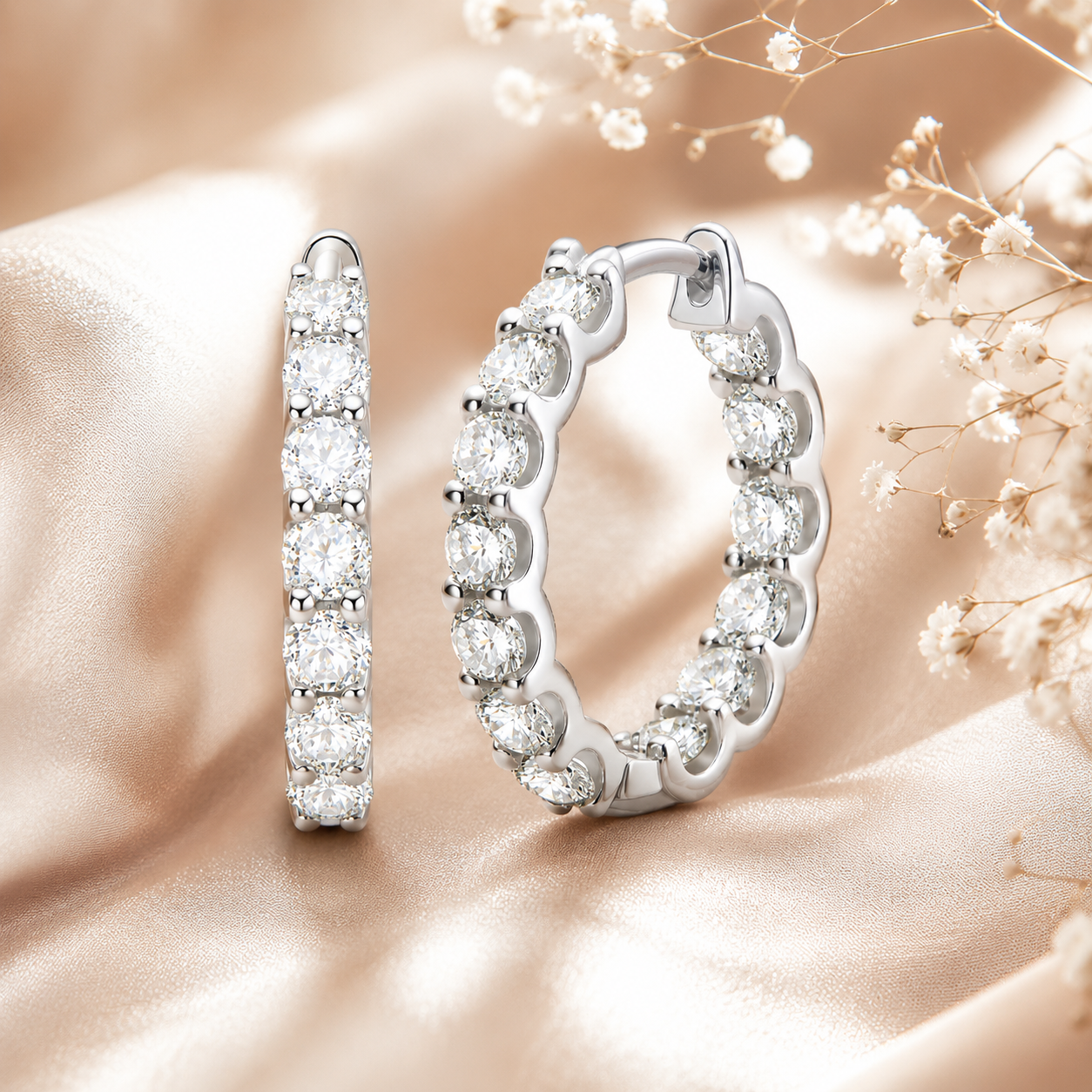Inside Out Moissanite Hoop Earrings – 2.6ct