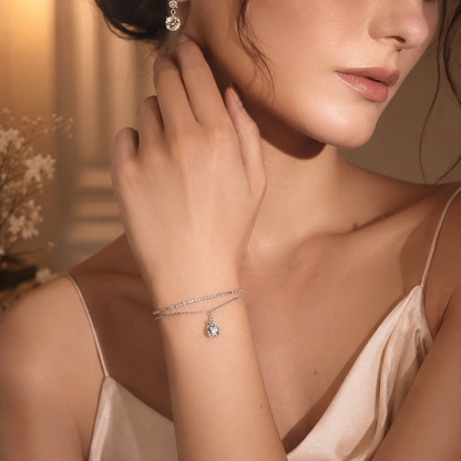 Bunny Ear Solitaire Moissanite Bracelet
