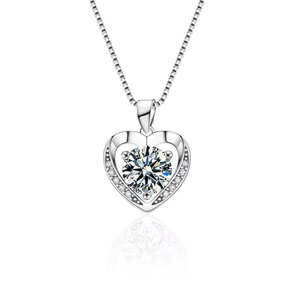 Shimmering Moissanite Heart Pendant Necklace