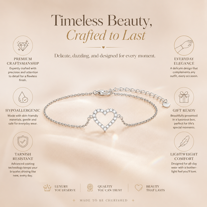 Open Heart Moissanite Bracelet