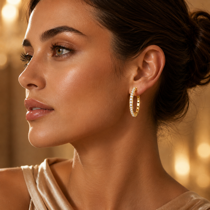 Inside Out Moissanite Hoop Earrings – 2.88ct