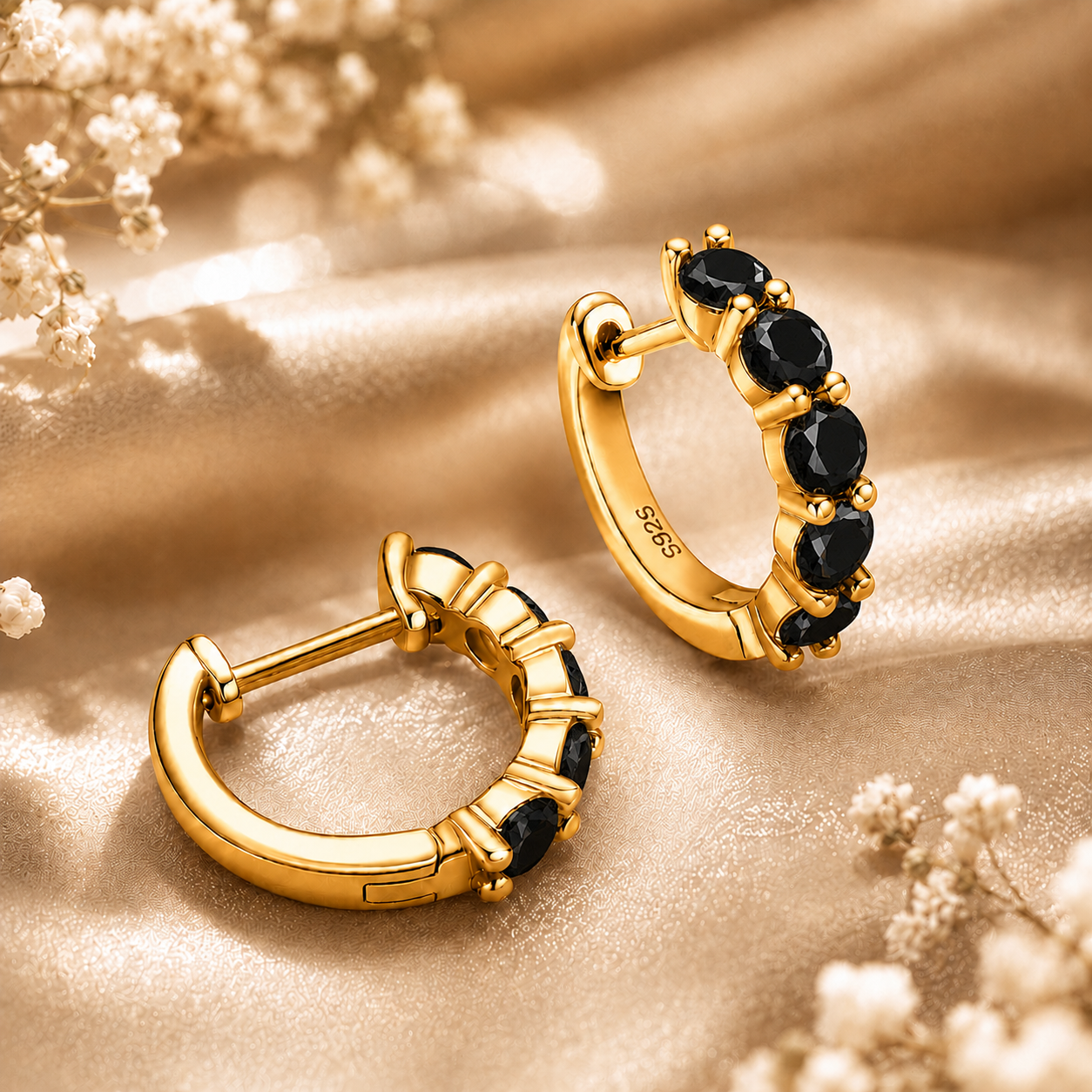 Five Stone Moissanite Hoop Earrings – 2.0ct