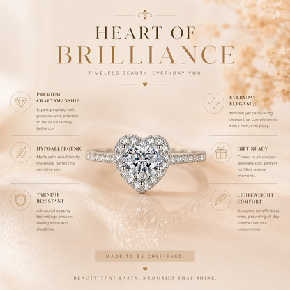 Heart Halo Moissanite Engagement Ring