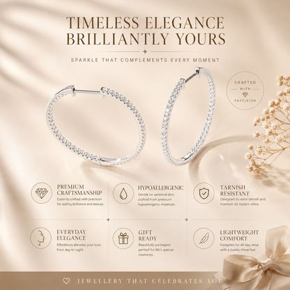 Pavé Moissanite Hoop Earrings