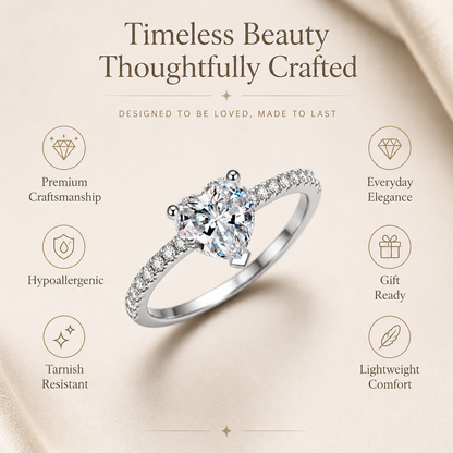 Heart Cut Moissanite Pavé Engagement Ring