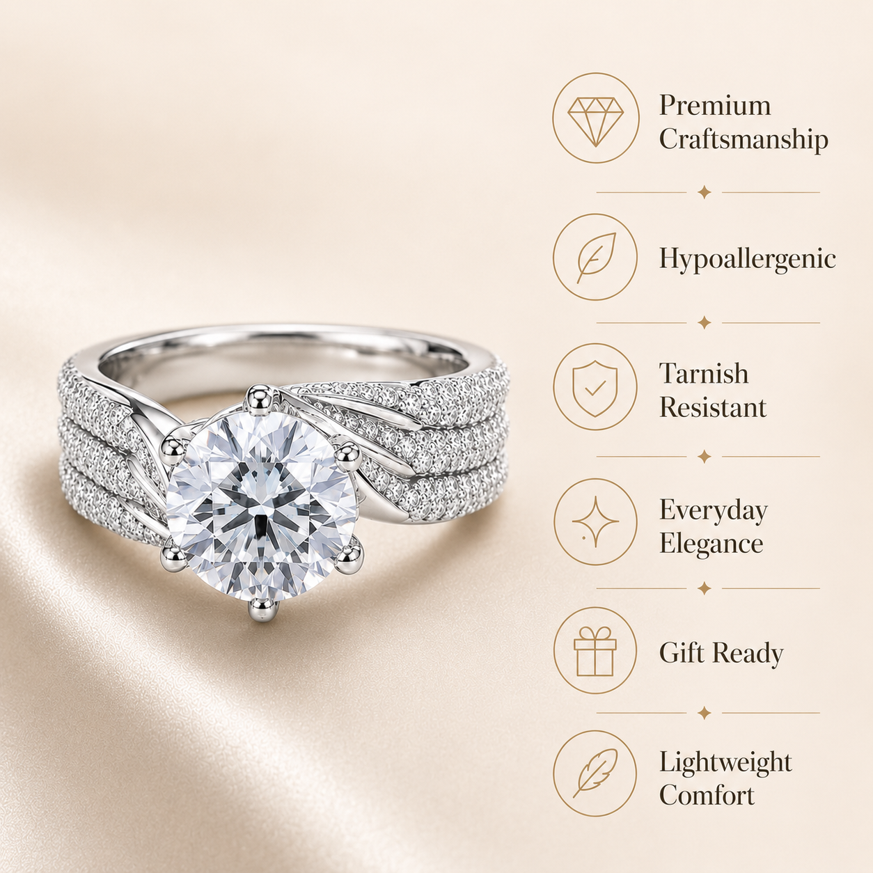 Royal Twist Round Brilliant Moissanite Engagement Ring