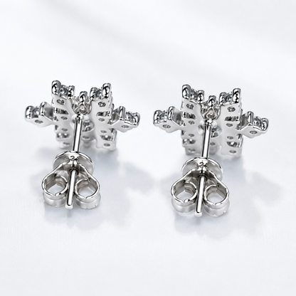 Snowflake Moissanite Stud Earrings