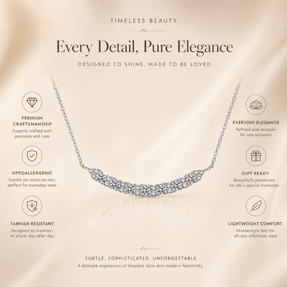 Curved Moissanite Bar Necklace