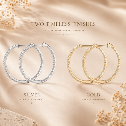 Pavé Moissanite Hoop Earrings