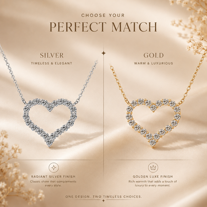Open Heart Moissanite Necklace