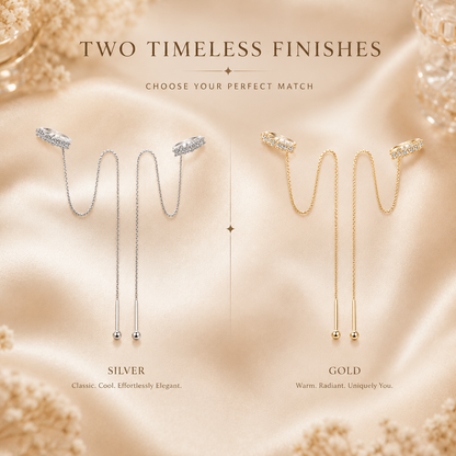 Moissanite Threader Chain Earrings