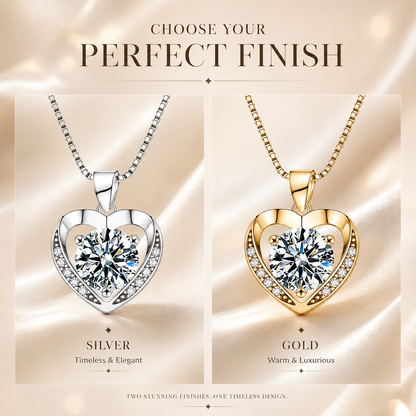 Shimmering Heart Moissanite Pendant Necklace