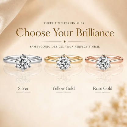 Round Brilliant Moissanite Solitaire Engagement Ring in Rose Gold