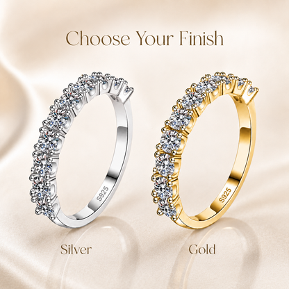 1ct Round Brilliant Moissanite Half-Eternity Wedding Band