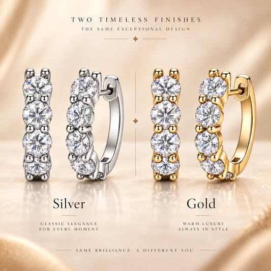 Five Stone Moissanite Hoop Earrings – 2.0ct