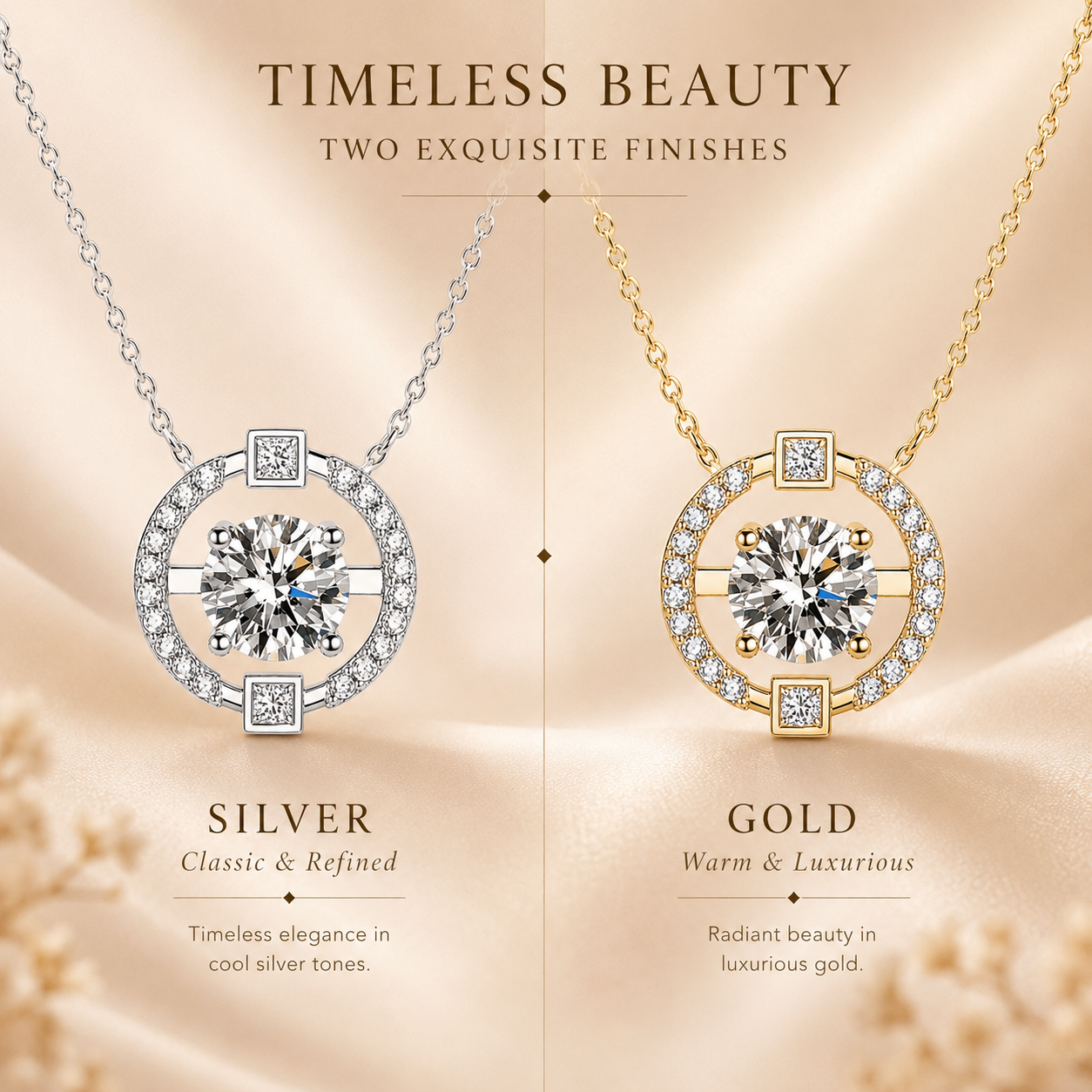 Floating Circle Moissanite Pendant Necklace