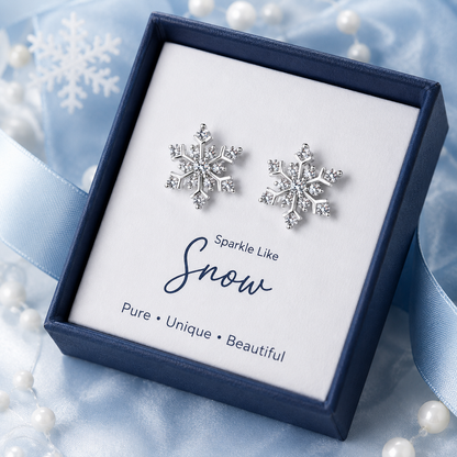 Snowflake Moissanite Stud Earrings