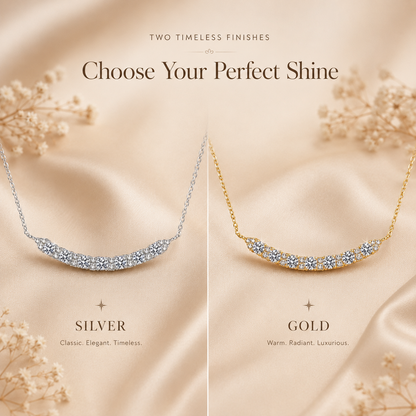 Curved Moissanite Bar Necklace