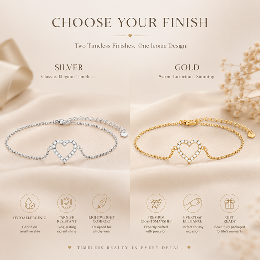 Open Heart Moissanite Bracelet