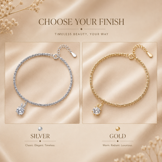 Bunny Ear Solitaire Moissanite Bracelet