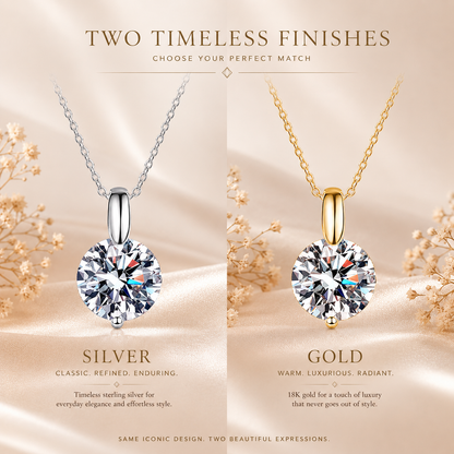 Round Brilliant Moissanite Solitaire Pendant Necklace