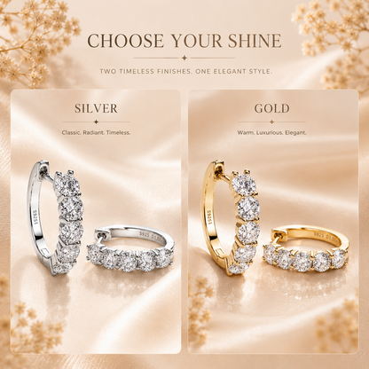 Graduated Moissanite Hoop Earrings – 3ct