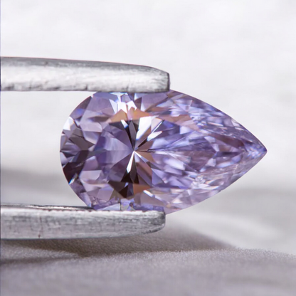 Lavender Pear Cut Moissanites